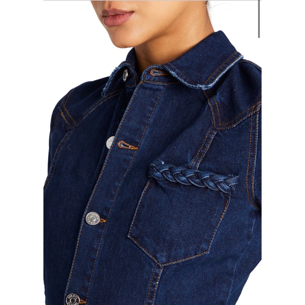 Free People x SER.O.YA Alice Jumpsuit Deep Sea Denim Braided Flare Leg Jumpsuit - Picture 6 of 16